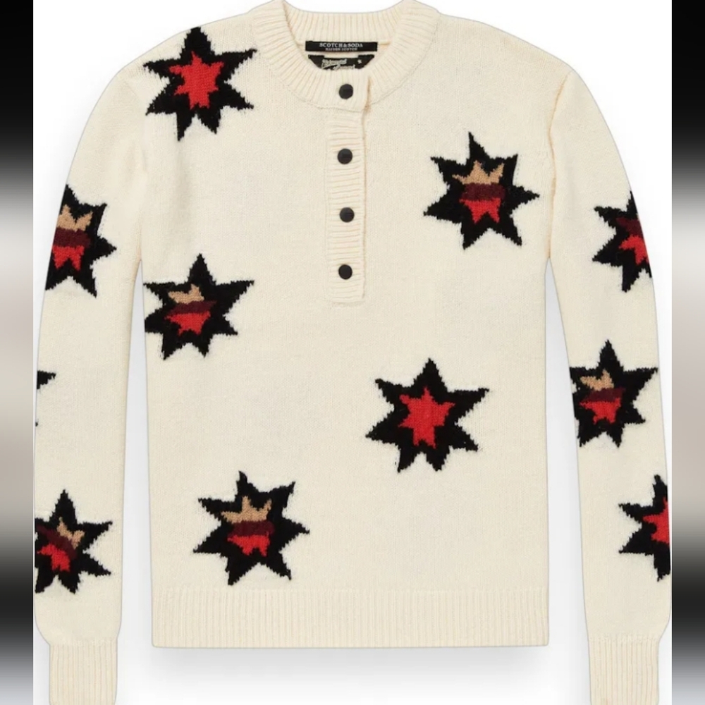 Scotch & Soda Embroidered Star Knit Sweater - Picture 3 of 11